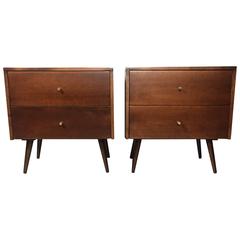 Pair of Paul McCobb Walnut Stained Nightstands, Planner Group, 1950s