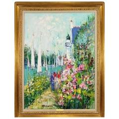 Large Deluxe France Wally Findlay Painting NYC Collection Yolande Ardissone