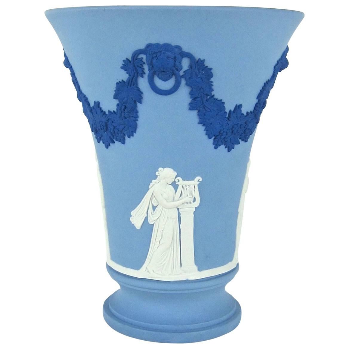 Neoclassical Vase in Tri-Color Jasper Ware Signed by Lord Wedgwood