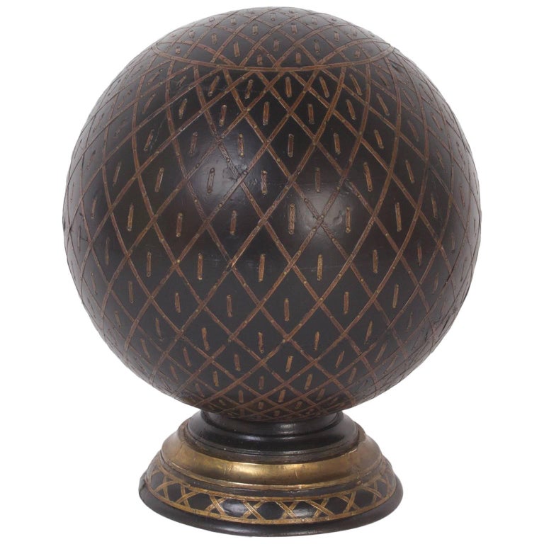 Large Vintage Anglo Indian Paint Decorated Globe For Sale At 1stDibs