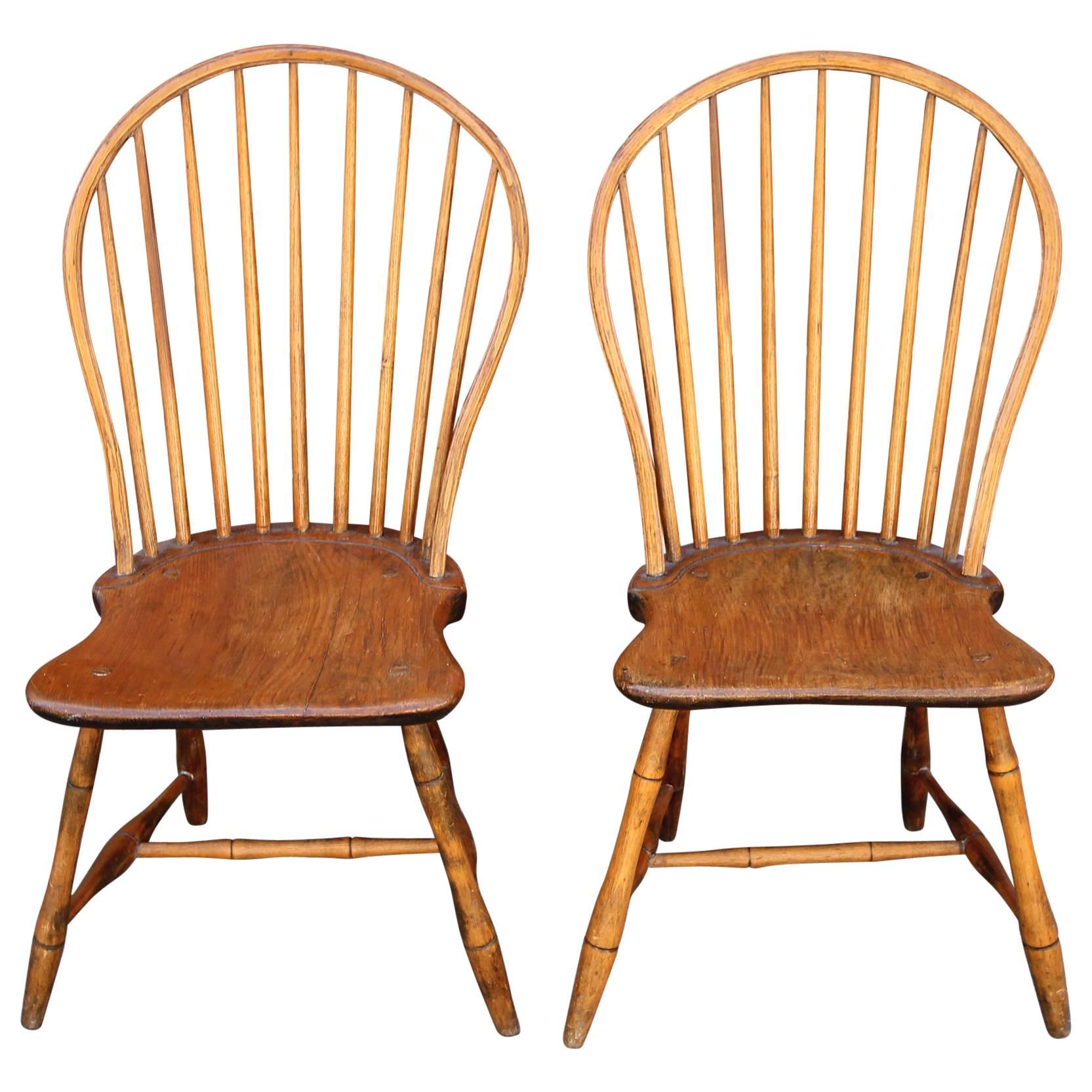 Pair of Bow-Back Windsor Chairs For Sale