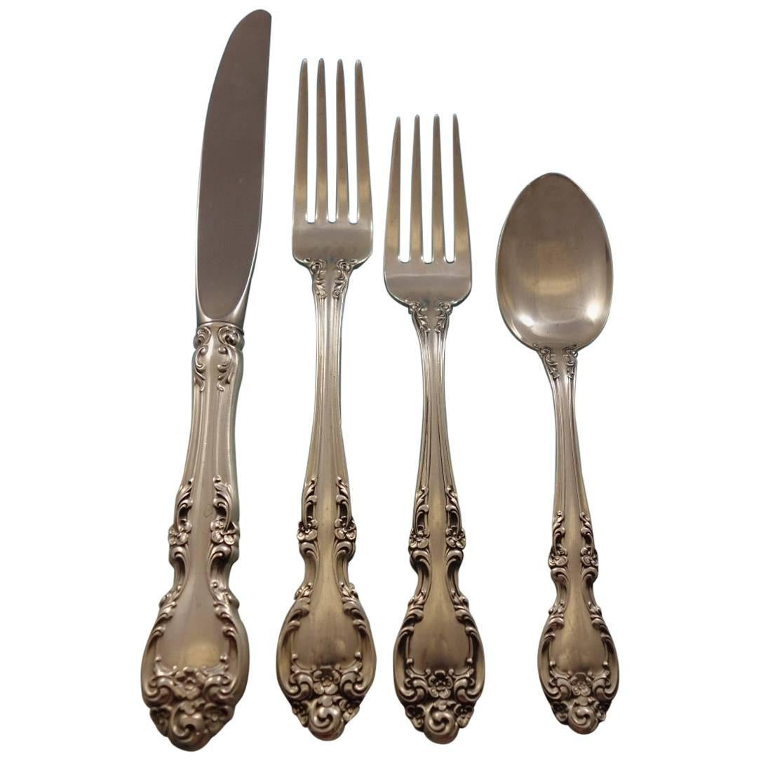 Melrose by Gorham Sterling Silver Flatware Set 8 Service, Place Size, 83 Pieces