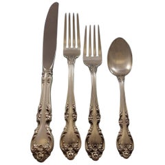 Used Melrose by Gorham Sterling Silver Flatware Set 8 Service, Place Size, 83 Pieces