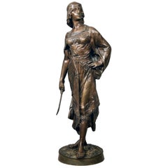 Late 19th Century Bronze Sculpture of a Female Warrior by E. Drouot