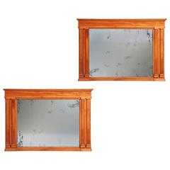 Pair of Neapolitan Cherrywood Neoclassical Mirrors