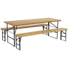 Bavarian Children's Table and Bench Set Including Table and Two Benches