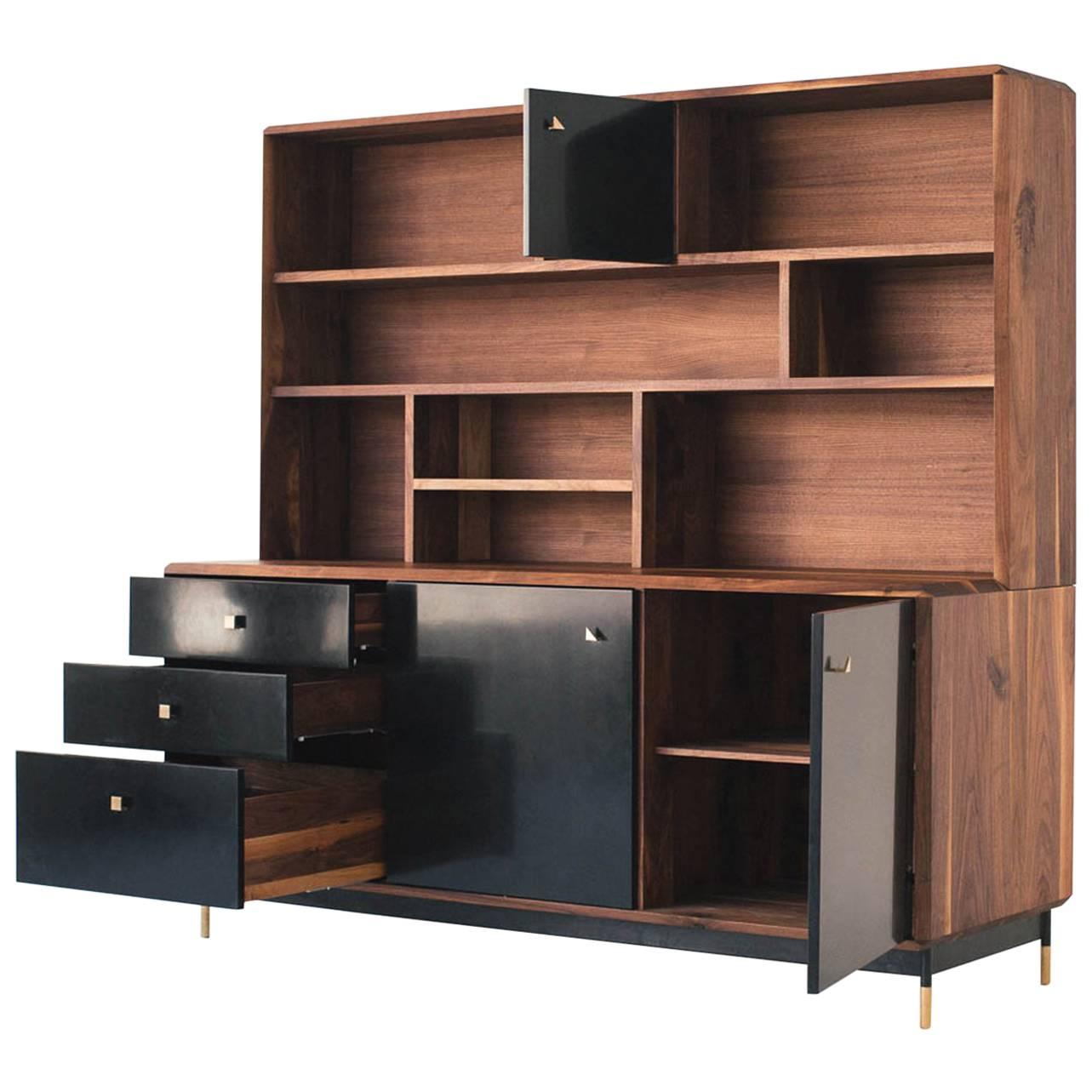 With a traditional footprint and a contemporary, minimal aesthetic, the Mandelbrot Hutch is an impressive and stately piece that will stand proudly anywhere in the home. The Mandelbrot Hutch is the flagship casework piece in the Mandelbrot line and