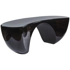 Sleek 20th Century French Black Resin Boomerang Desk by Charly Bounan