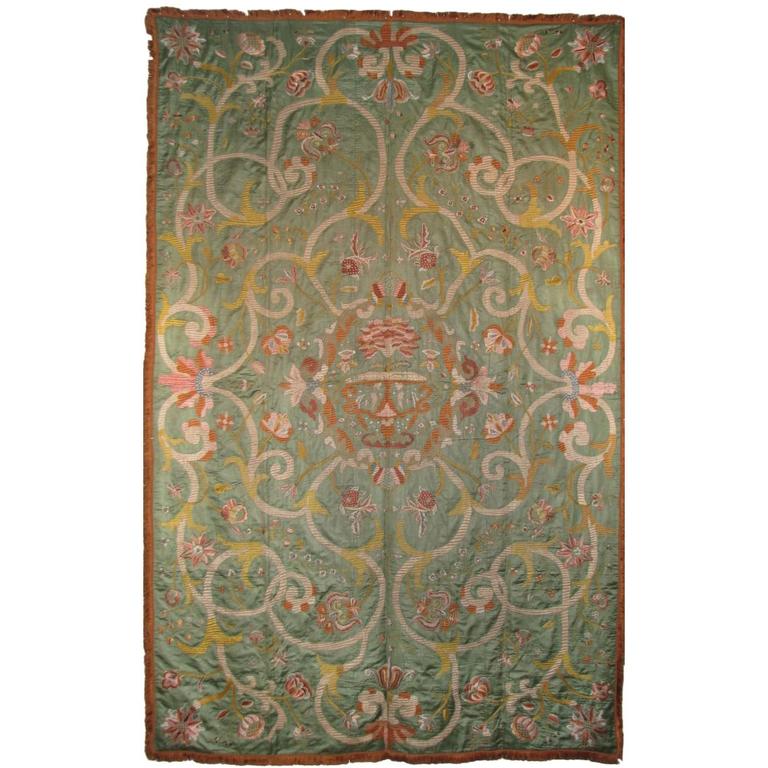 Portuguese Embroidered Coverlet at 1stdibs