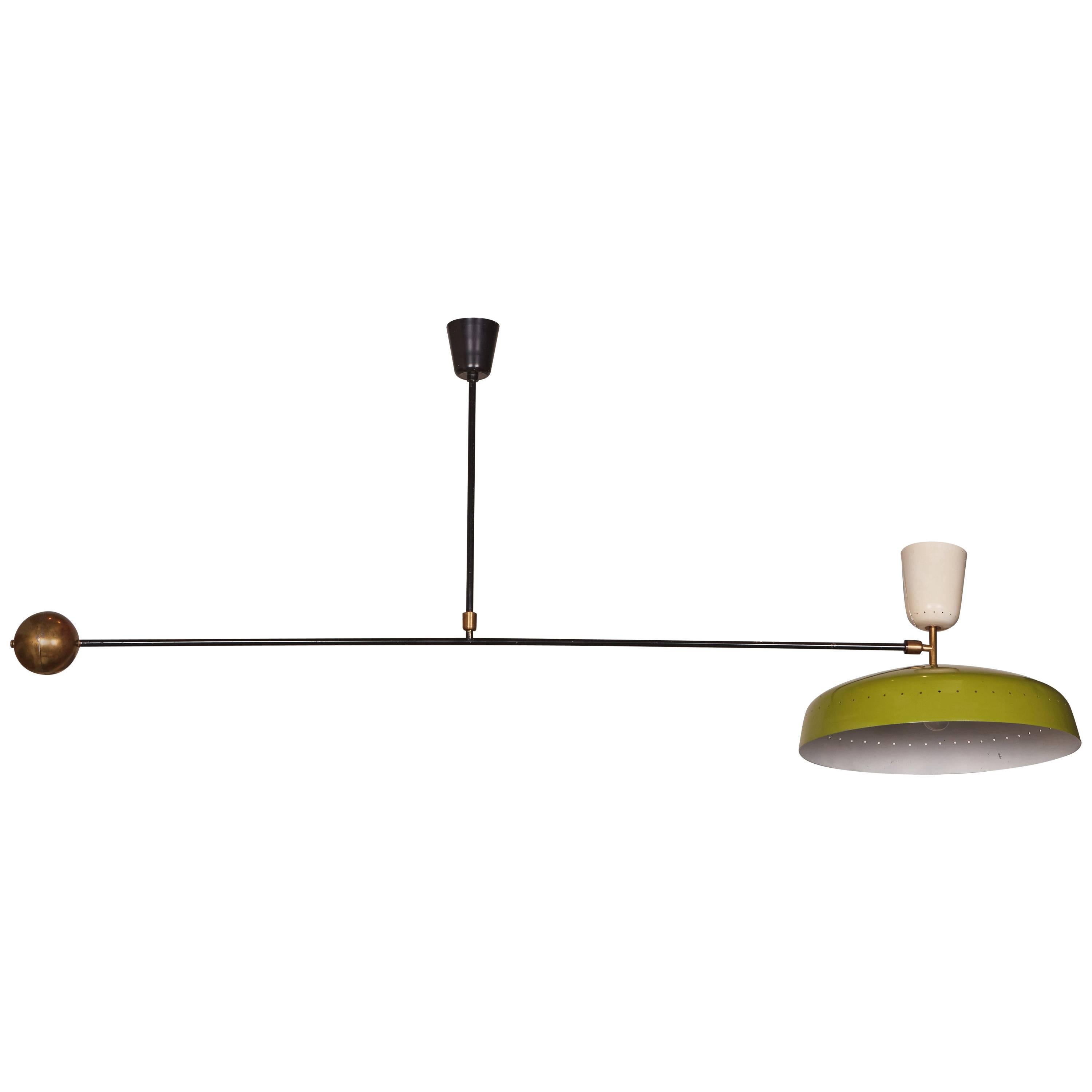 Swing Arm Ceiling Lamp in the Style of Pierre Guariche For Sale