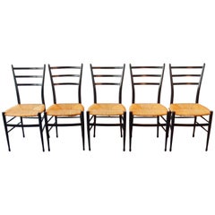 Set of Five 'Spinetto' Dining Chairs by Chiavari, Italy, 1950s