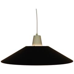 Mid-Century Pendant Light in Black and White Lacquered Metal, 1950s-1960s 1