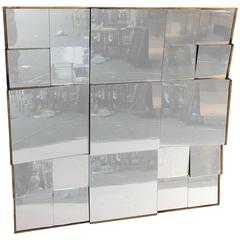 Sensational "Slopes" Cubist Style Wall Mirror by Neal Small