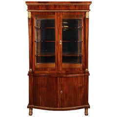 19th Century Empire Style French Mahogany Vitrine