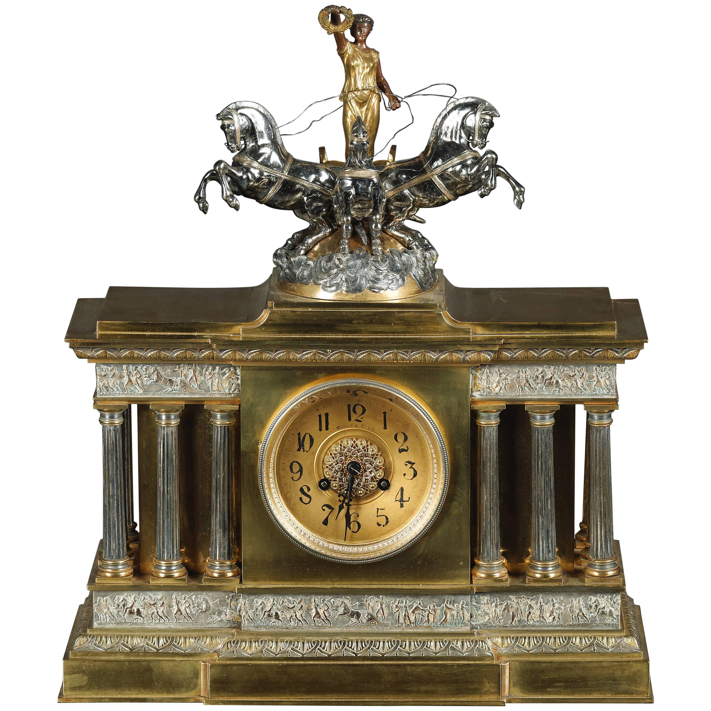 19th Century Napoleon III Salon Clock Pendule Fireplace Clock