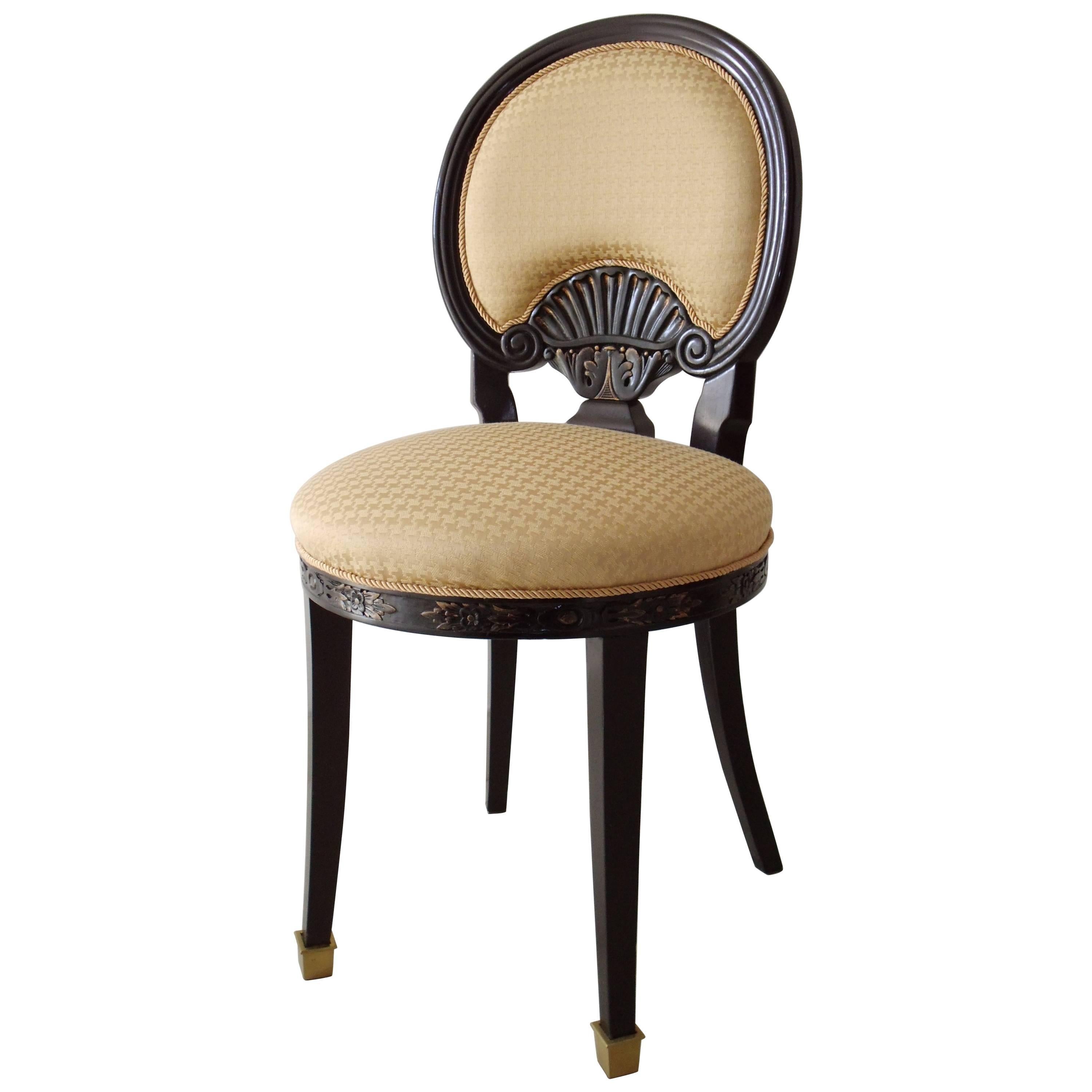 19th Century Single Chair in Black and Yellow For Sale