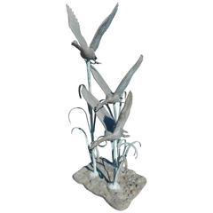 Bronze Flock of Birds Fountain 11