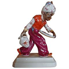 19th Century Blackamoor Porcelain Figurine Signed by Hugo Meisl 12