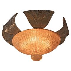 Murano Glass Semi Flush Mount Chandelier by Barovier e Toso -1