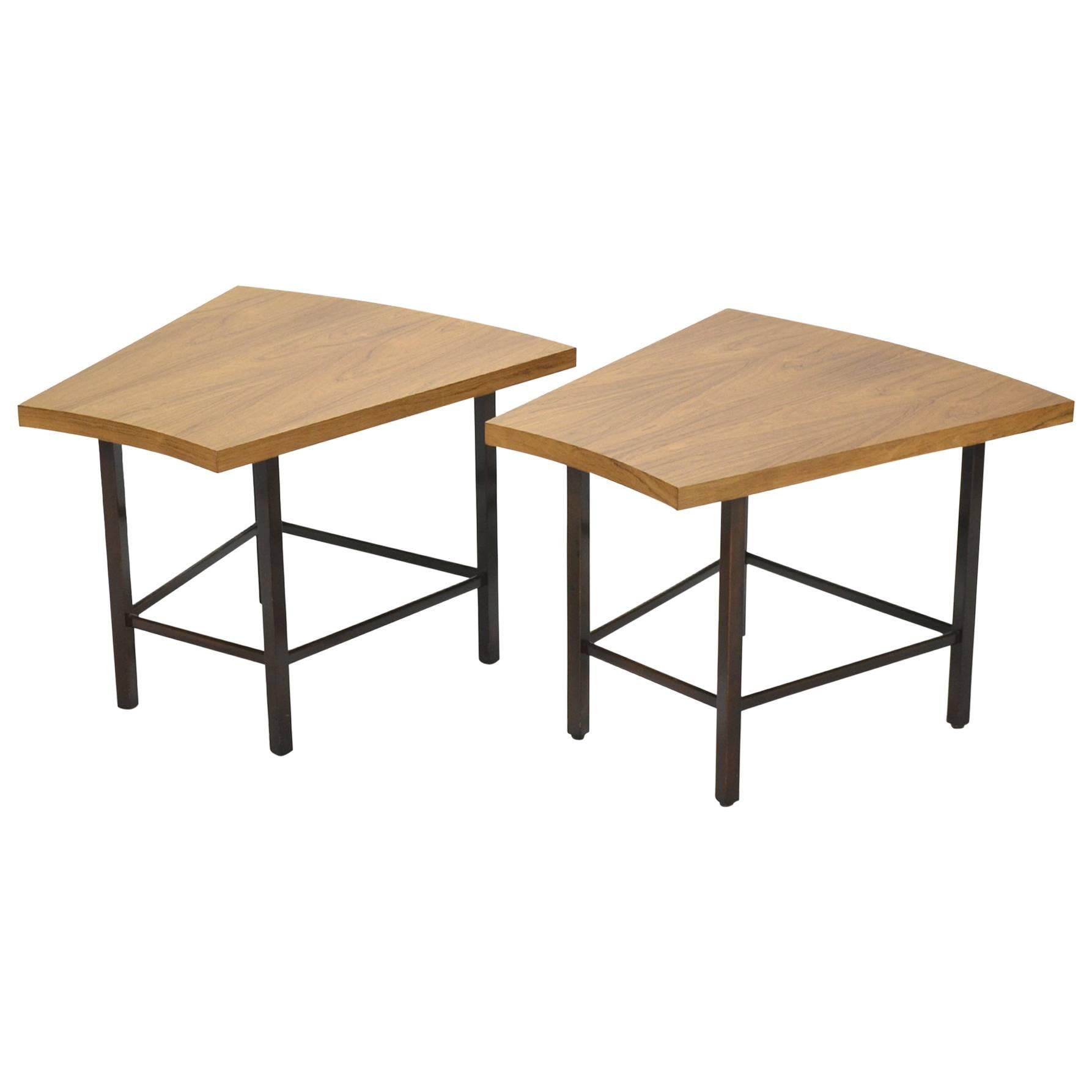 Harvey Probber Pair of Trapezoidal Side or End Tables