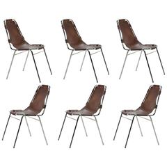 Set of Six Charlotte Perriand Les Arcs Chairs