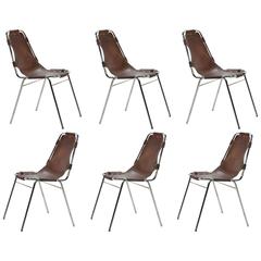 Vintage Set of Six Charlotte Perriand Les Arcs Chairs