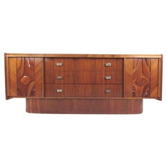 Mid-Century Modern Sculpted Front Pedestal Dresser