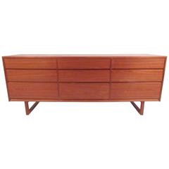 Scandinavian Modern Teak Sled Leg Dresser 5