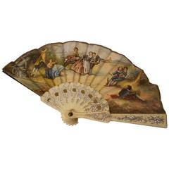 Small Italian Fan with Canvas Bag 4