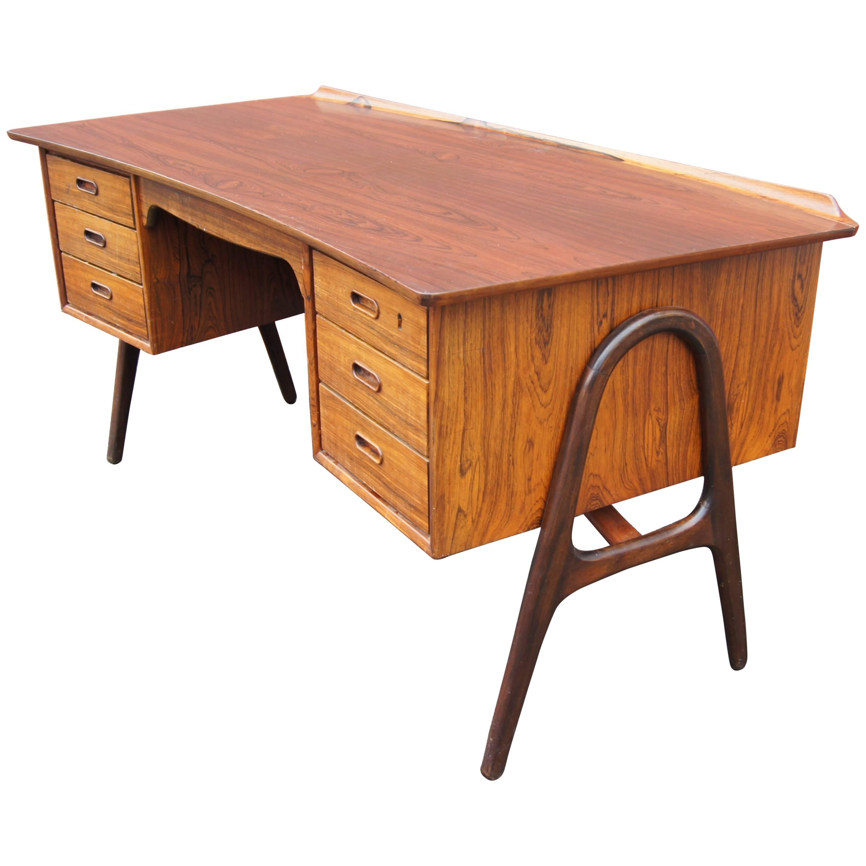 Rosewood Desk, Model SH 180, by Svend Aage Madsen for Sigurd Hansen