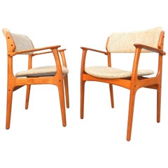 Pair of Danish Modern Erik Buch No. 49 Armchairs O.D. Mobler, Denmark