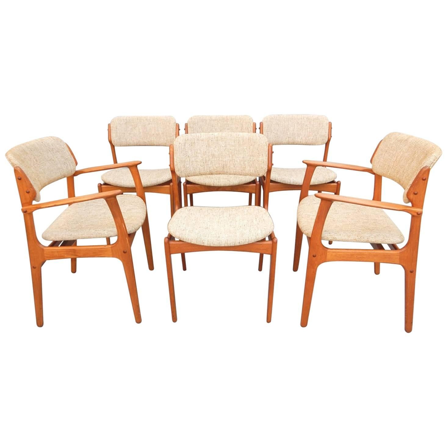 Mid-Century Danish Modern Erik Buch Dining Chair, Set of Six