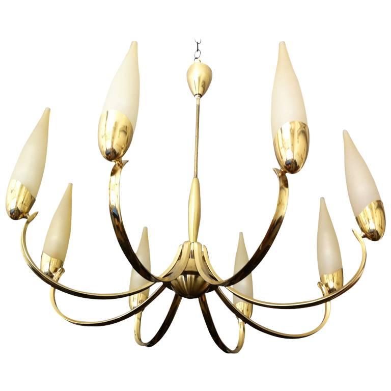 Austrian 1960s "High Style" Chandelier For Sale