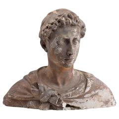 Antique Large Plaster Maquette of Classical Bust, circa 1860