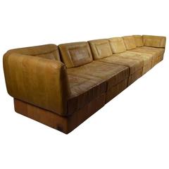 Vintage Leather Patchwork Sectional Sofa by Percival Lafer