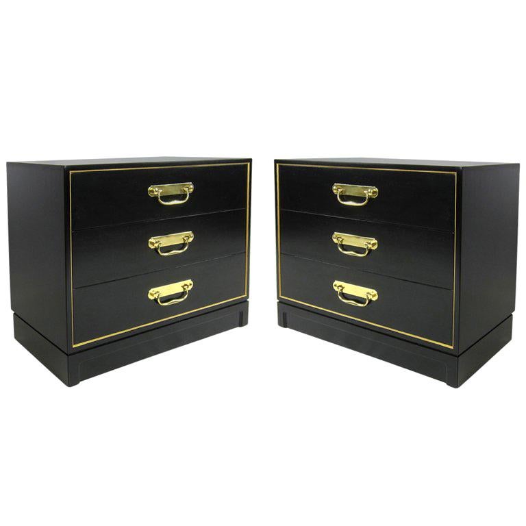 Elegant Pair of Bachelor's Chests with Brass Pulls