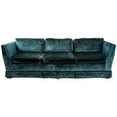 Aqua Color Mid-Century Sofa