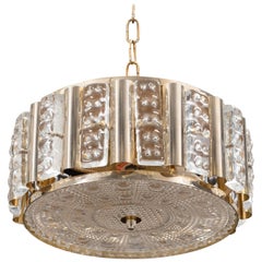 Ceiling Lamp, Glass and Brass Case