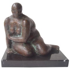 Felipe Castaneda Bronze Sculpture on Marble Base, Signed, Dated