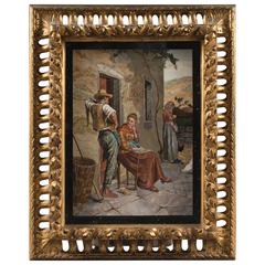 Magnificent Italian Rectangular Pietre Dure Plaque by O. Innocenti, circa 1920