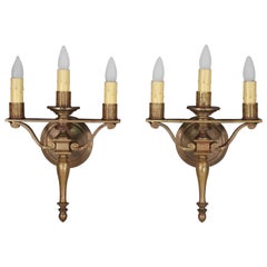 Pair of 1920s Three-Light Sconces Attributed to the Caldwell Company