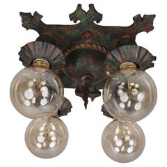 One of Two 1920s Ceiling Mount Fixtures