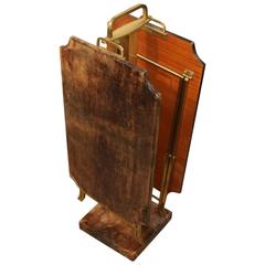 Aldo Tura Parchment Cocktail Trays with Matching Stand 12