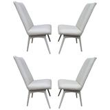 Set Four Adrian Pearsall  White Lacquered Dining Chairs, Mid-Century Modern
