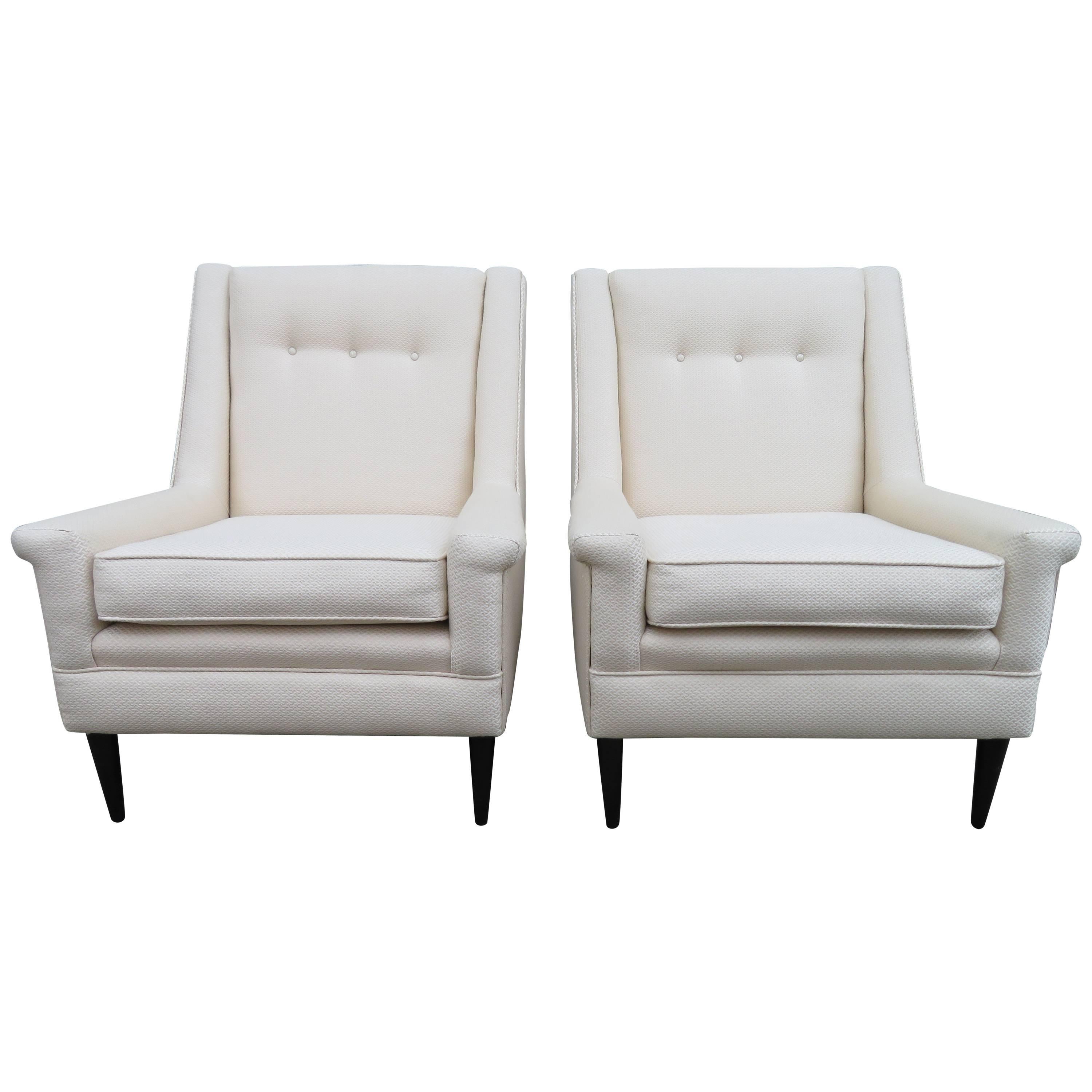 Magnifique paire de fauteuils de salon de style Harvey Probber, mi-siècle moderne