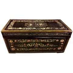 Antique Large Chinese Export Leather Trunk, 19th Century