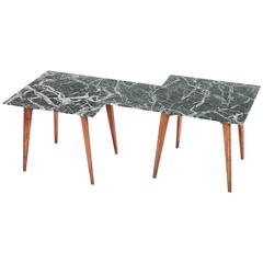 Geometric Italian Coffee Table with Green Marble Top 2