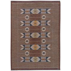 Vintage Swedish Flat-Weave Rug by Ingegerd Silow 10