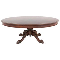 Large Mahogany Circular Dining Table