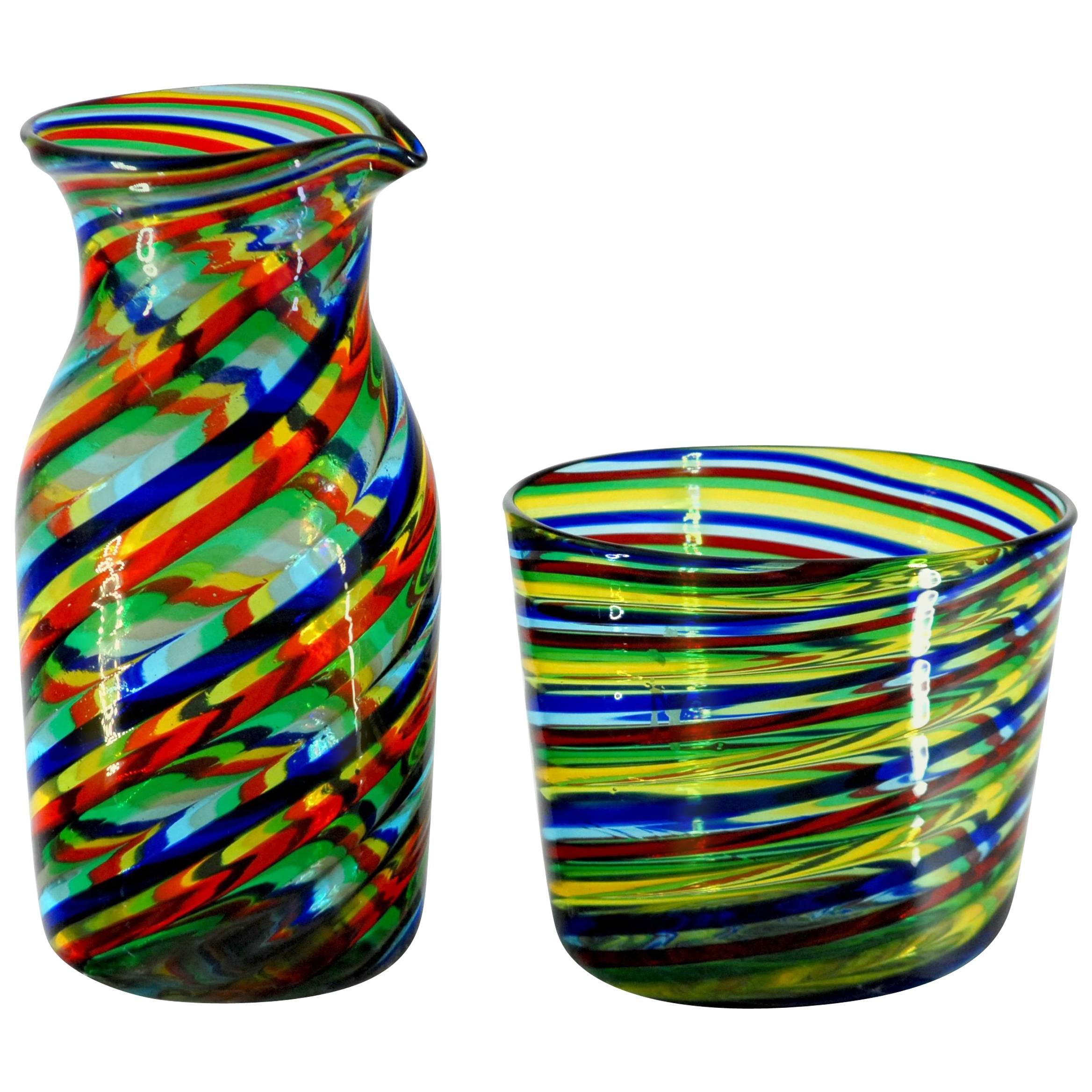 Pitcher and Ice Bucket, a Canne, Ragazzi Murano Late 1990s